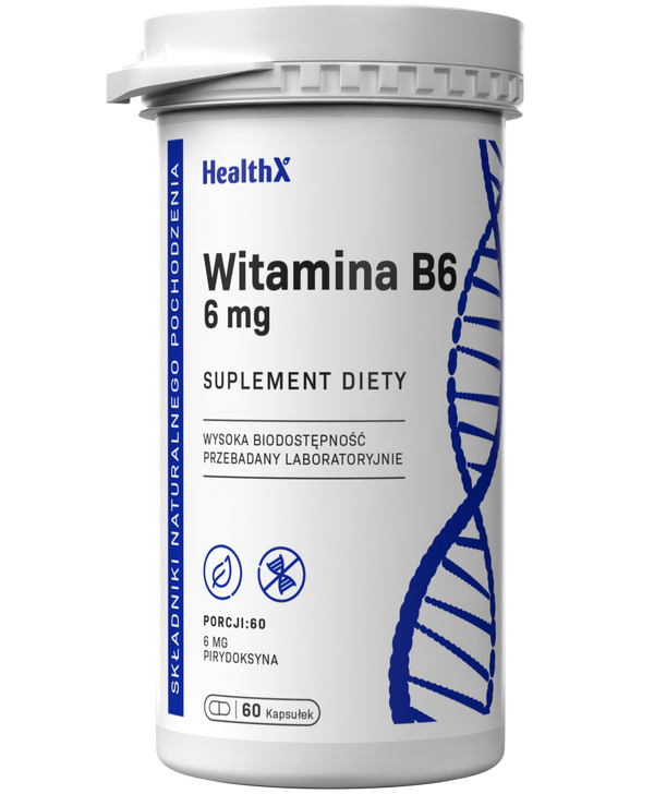 Witamina B6 Pirydoksyna 60 kapsułek