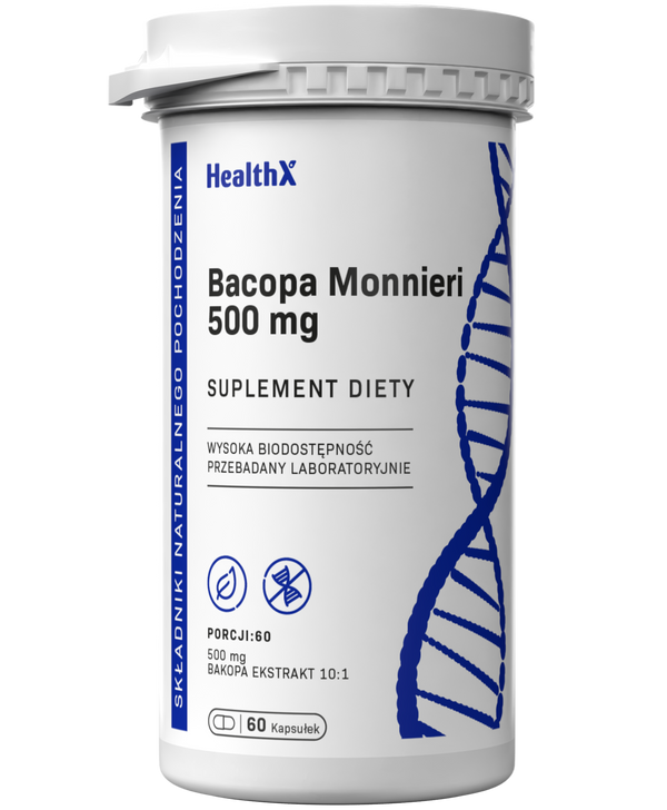 Bacopa Monnieri 10:1 ekstrakt 60 kapsułek