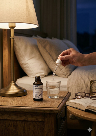 Melatonina krople — kilka kropli przed snem i budzisz się wypoczęty. Naturalny rytm snu.